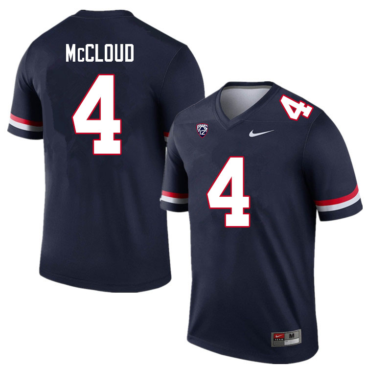 Men #4 Jordan McCloud Arizona Wildcats College Football Jerseys Sale-Navy